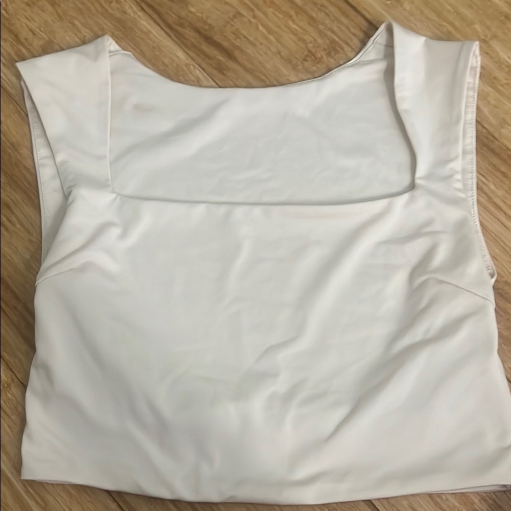 SHEIN White Sleeveless Sailor Collar Tank Top